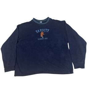 VTG Varsity Scooby Doo Crewneck Sweatshirt Adult Large Navy 90s Cartoon Network